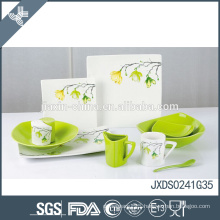 Top grade porcelain fresh print customized logo dinnerware restaurant plates